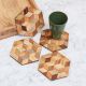 Modern Wooden Coasters for Home Decoration - Pack of 4